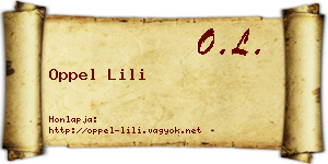 Oppel Lili névjegykártya